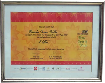 True Spirit Puja 2010 — 5 Star certificate