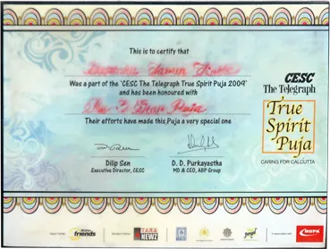 True Spirit Puja 2009 — 3 Star certificate